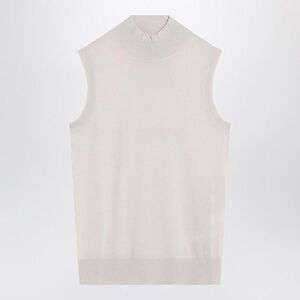 S MAX MARA Women's Sleeveless Mock Neck Knit Vest Women BROWN Vests